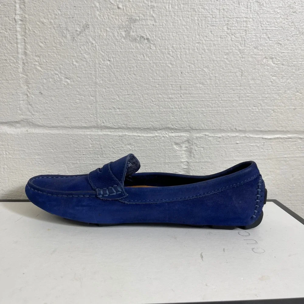 Mercanti Fiorentini 3176 Blue Suede Driving Loafers Slip On Women's‎ Size 6.5 B
